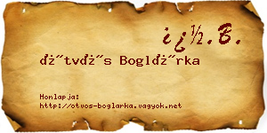 Ötvös Boglárka névjegykártya